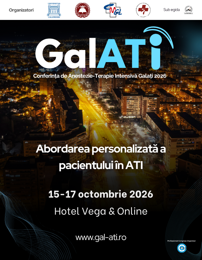 Conferința de Anestezie și Terapie Intensivă GalATI 2026, Galaţi & Online