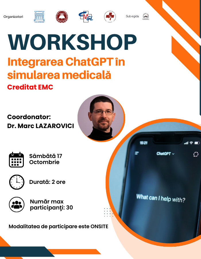 Workshop „Integrarea ChatGPT în simularea medicală”