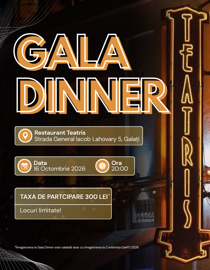 Gala Dinner - Conferința Națională de Anestezie-Terapie Intensivă GalATI 2026
