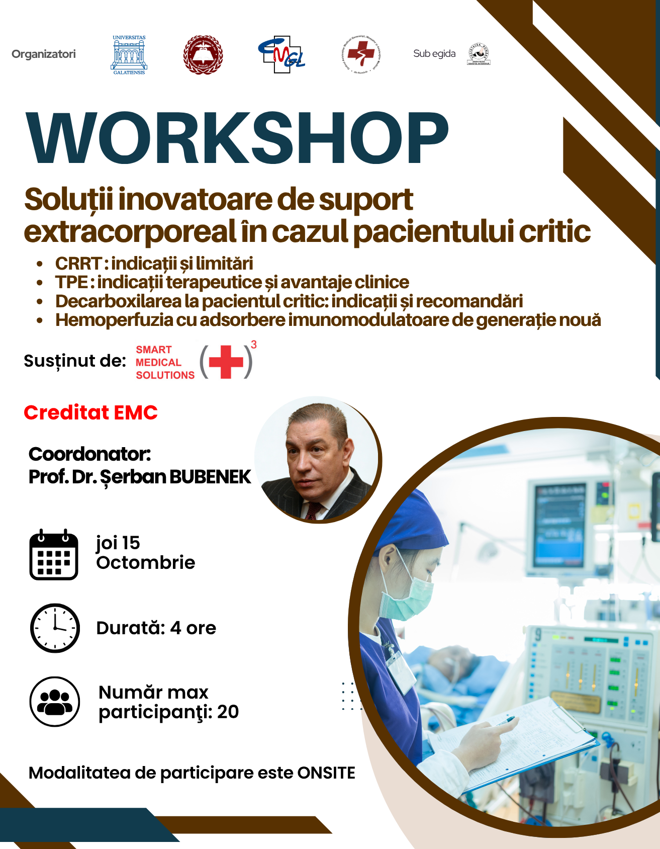 Workshop „Soluții inovatoare de suport extracorporeal în cazul pacientului critic
