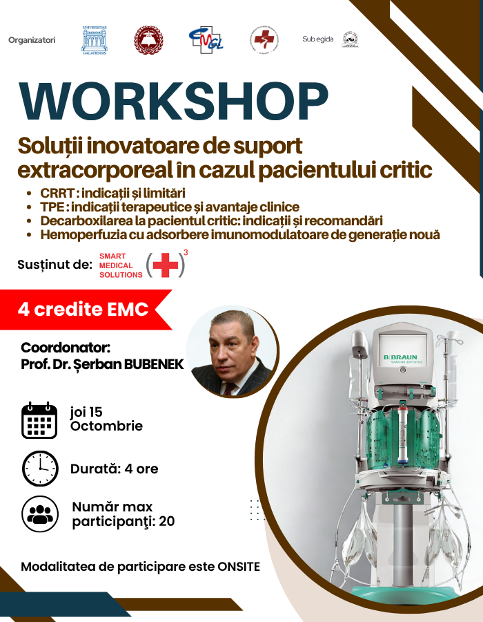 Workshop „Soluții inovatoare de suport extracorporeal în cazul pacientului critic