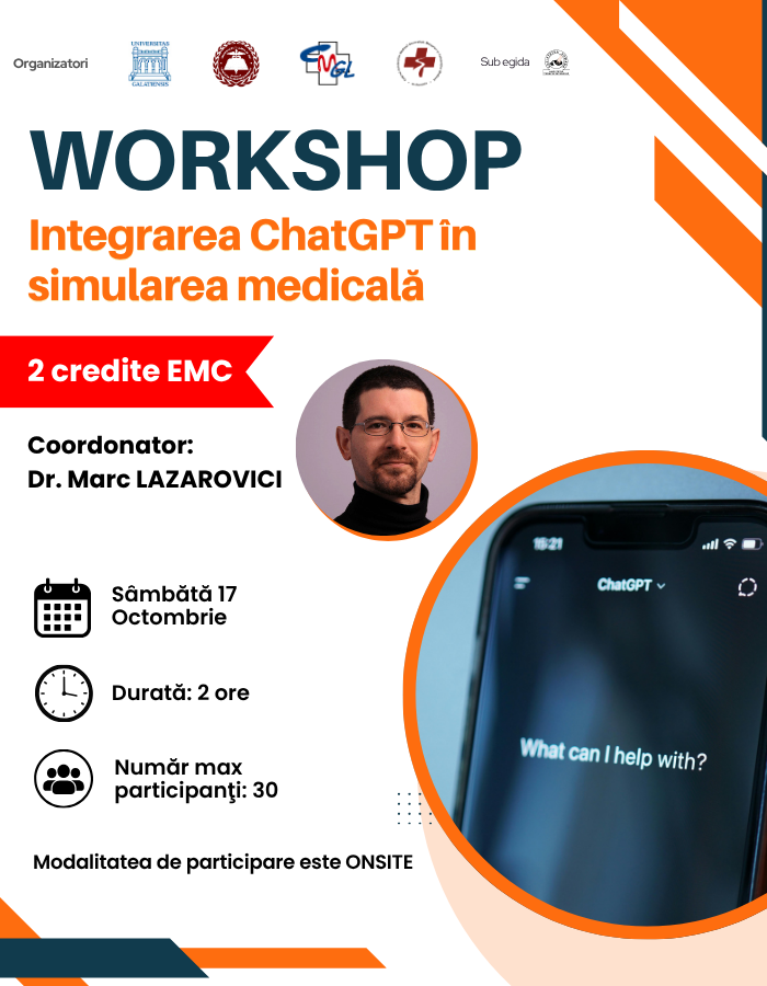 Workshop „Integrarea ChatGPT în simularea medicală”